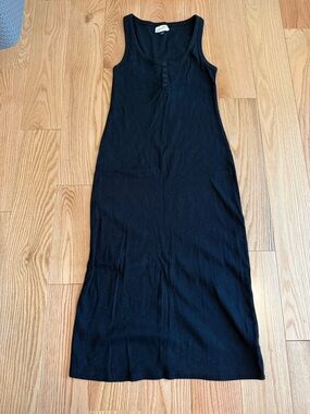 Universal Thread Sleeveless Black Maxi Tank Dress - Casual Ribbed Knit